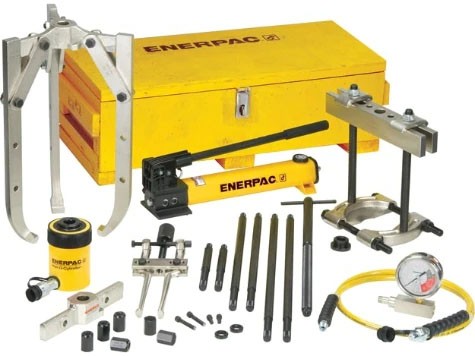 ENERPAC BHP2751G, 22 Ton, Hydraulic Master Puller Set With Hand Pompa