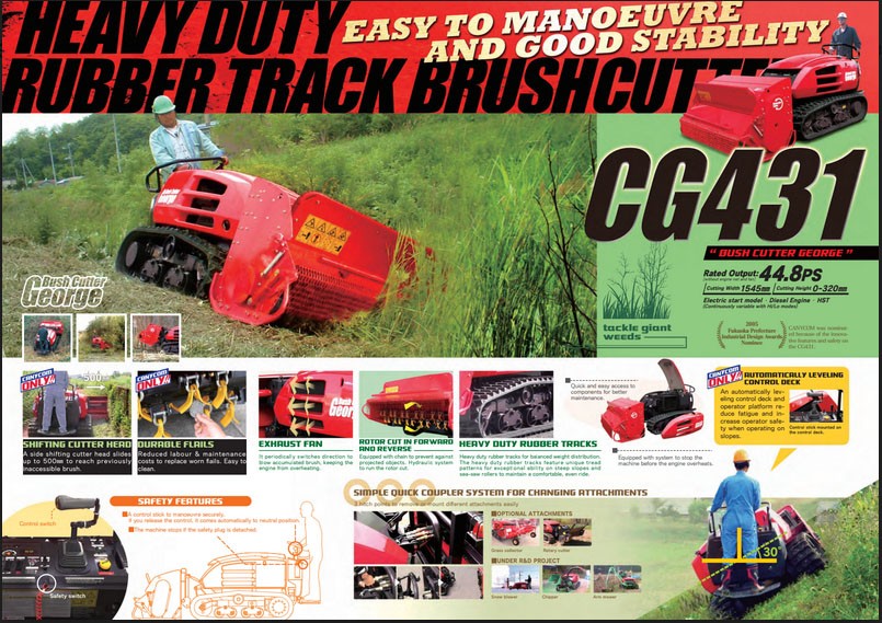 Canycom Brush Cutter CG431 Engine Kubota V2203